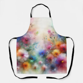 Delantal Abstract Watercolor Florals Apron