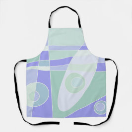 Delantal Abstracto Surfing Pastel Verde Púrpura