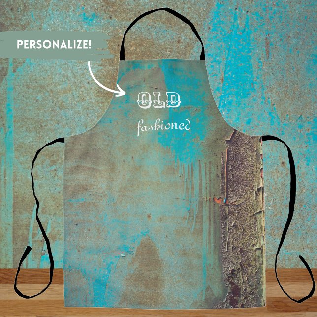 Delantal abstracto turquesa y marrón (Subido por el creador)