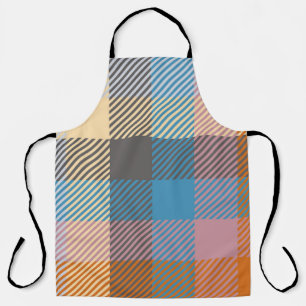 Delantal abstracto vintage de color tostado o tartán, decor