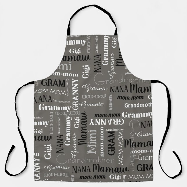 Delantal Abuela Granny Apron Personalizar su apodo (Anverso)