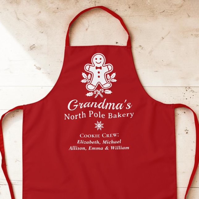 Delantal Abuela Navidad Hornear Fiestas (Grandma Christmas Holiday Baking Apron)