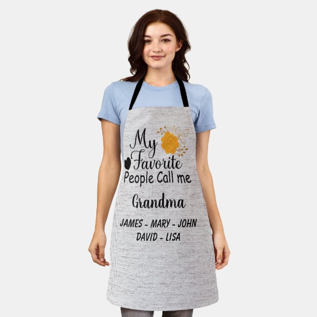 Delantal Abuela personalizada con nombres de nietos (Gastado)