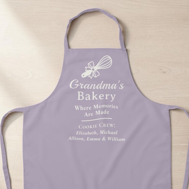 Delantal Abuela Personalizada Panadería Morada Cocina (Personalized Grandma's Bakery Purple Kitchen Apron
)