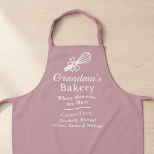 Delantal Abuela Personalizada Pastelería Dusty Rose Cocina