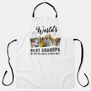 Delantal Abuelo del Mundo Mejor Collage Personalizado de 3 