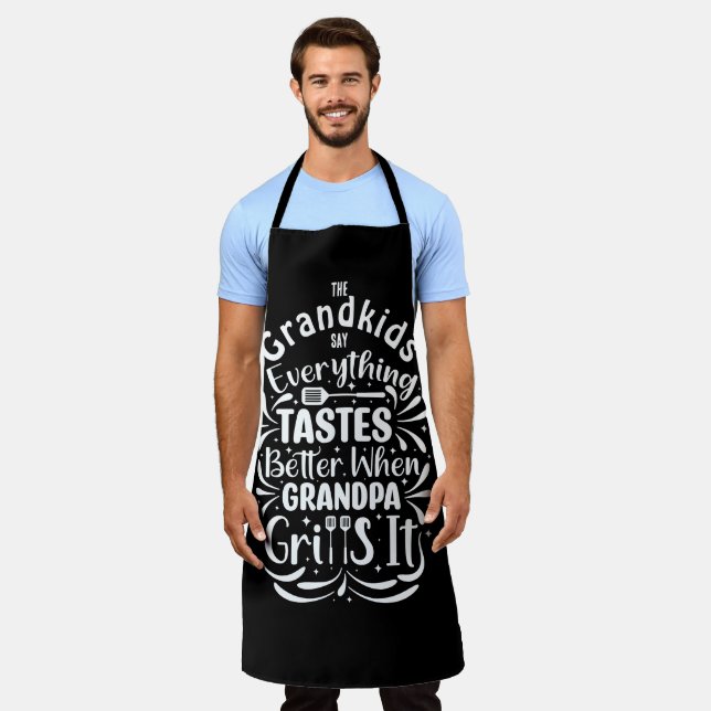 Delantal Abuelo Funny Personalizado BBQ Chef (Gastado)