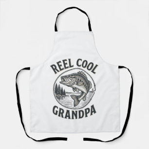 Delantal Abuelo Genial Carrete Diseño de Camiseta de Pesca