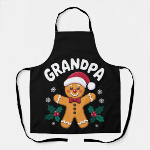 Delantal Abuelo Navidad Pan de Jengibre Sombrero Santa Fami