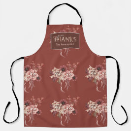 Delantal Acción de Gracias Floral de acuarela personalizada