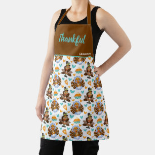 Delantal Acción de Gracias Turquía y Pie Apron