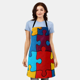 Delantal Aceptación del puzzle del corazón del amor Autismo