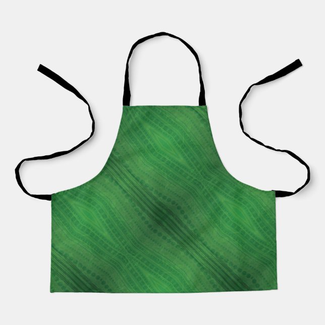 Delantal Aceptación | Patrón de boho ecléctico verde (Anverso)