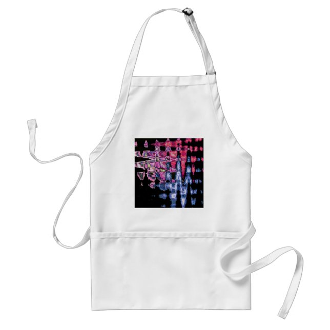 Delantal Achempong Modern Synthwave: Rosa Azul Abstracto Un (Frente)