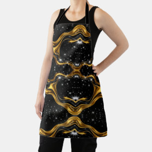 Delantal Achempong Oro Opulento Negro Monocromo Diseñador W