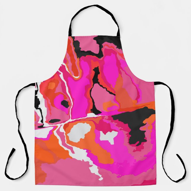 Delantal Acid Vivid Digital Psychedelic Bright Background.  (Anverso)