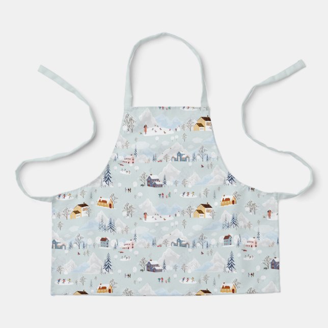 Delantal Acogedor invierno Modelo de Villa de Patinaje Hiel (Anverso)