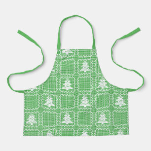 Delantal Acogedor patrón de suéter feo de árbol de Navidad