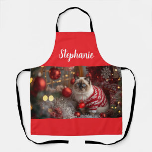 Delantal Acogedores Navidades de Birman Cat personalizados