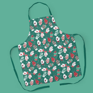 Delantal Acogedores Navidades de invierno miden el patrón e