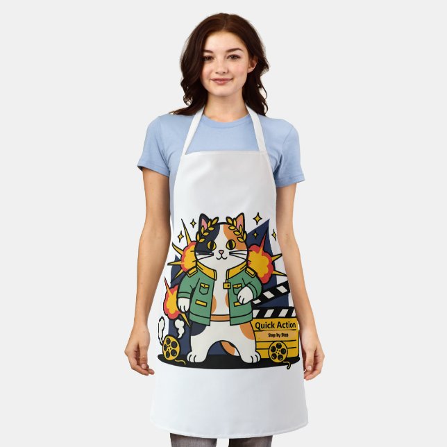Delantal Action Cat Hero on Set - Apron (Gastado)