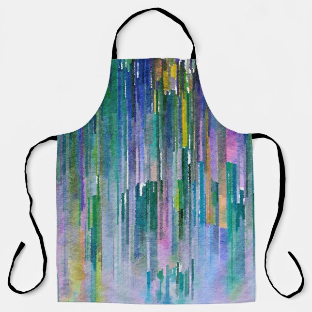 Delantal acuarela abstracta, fondo de pintura al óleo. (Anverso)