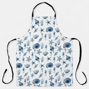 Delantal Acuarela bajo el patrón marino