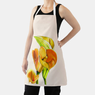 Delantal acuarela de Calla lily naranja