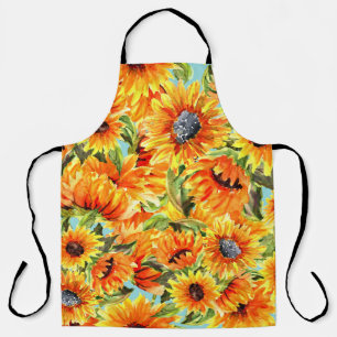 Delantal Acuarela de girasoles: Ilustracion sin foco