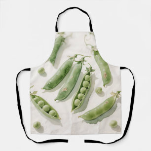 Delantal Acuarela de Guisantes Verdes Frescos
