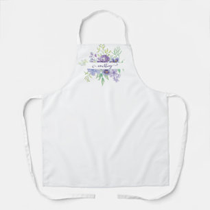 Delantal Acuarela de Lilac floral personalizada