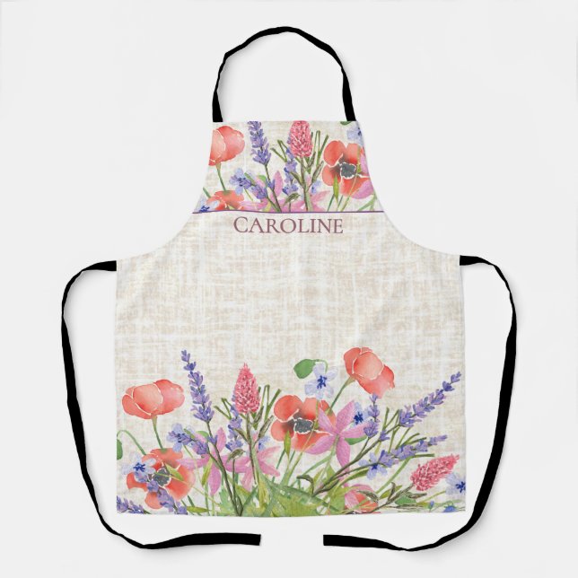 Delantal Acuarela de Linen - Regalo de cumpleaños Personali (Anverso)