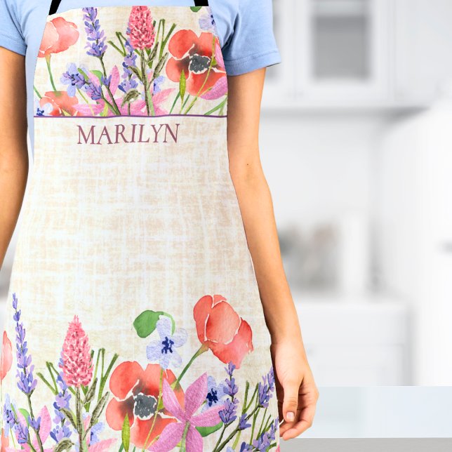 Delantal Acuarela de Linen, regalo de cumpleaños Personaliz (Subido por el creador)