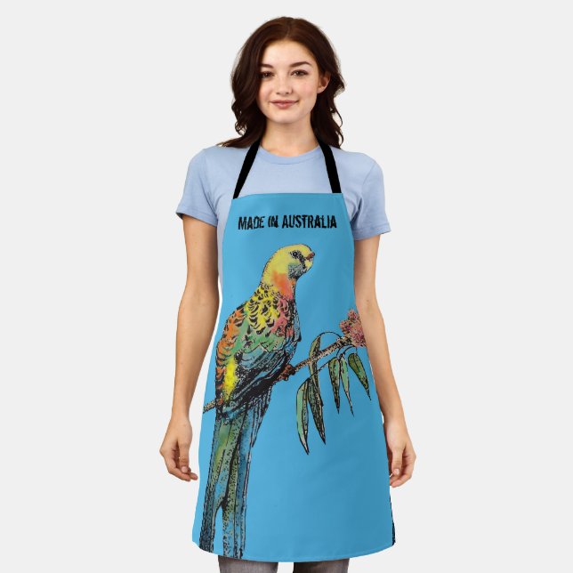 Delantal Acuarela De Loro De Rosella Hecha En Apron De Aust (Gastado)