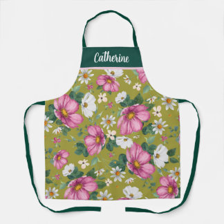 Delantal Acuarela de primavera floral personalizada Apron