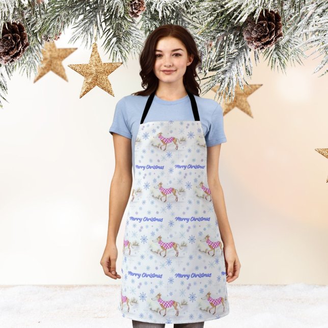 Delantal Acuarela de Whippet de Navidad con Suéter (Subido por el creador)