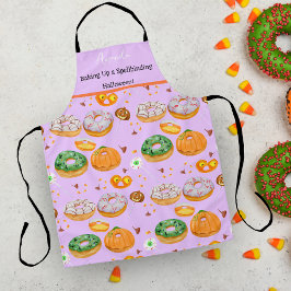 Delantal Acuarela Donut-licious Happy Halloween Candy