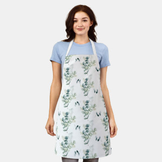 Delantal Acuarela Elegante vegetación Hojas de Eucalipto