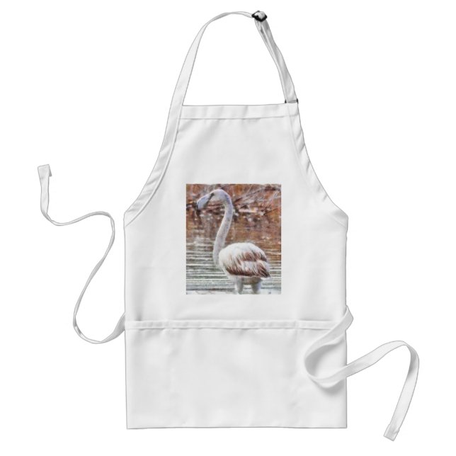 Delantal Acuarela Flamingo Exótico (Frente)