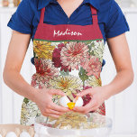 Delantal Acuarela Floral Colorido Nombre Botánico Moderno<br><div class="desc">El acuarela Floral Colorful Modern Botanical Name Girly Apron presenta coloridas flores acuáticas en naranja,  Borgoña y blanco. Personalice su nombre personalizado editando el texto en el cuadro de texto proporcionado. Diseñado por ©Evco Studio www.zazzle.com/store/evcostudio</div>