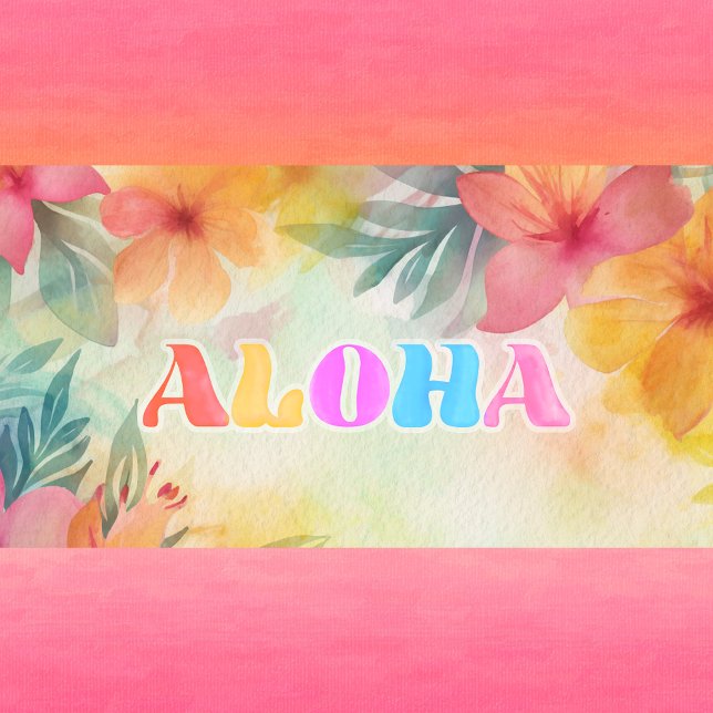 Delantal Acuarela floral de Aloha Hawaii (Subido por el creador)