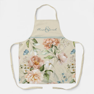 Delantal Acuarela floral holandesa del siglo XVII Hortensia