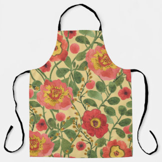 Delantal Acuarela floral retro: elegancia inmadura