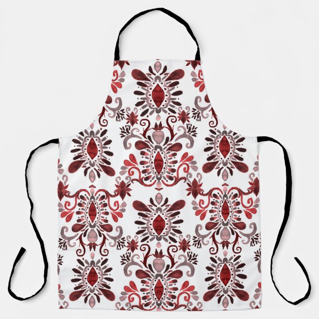 Delantal Acuarela Ikat: Típica Étnica Sin Marea. (Anverso)