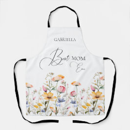 Delantal Acuarela Meadow Flor silvestre mejor mamá jamás