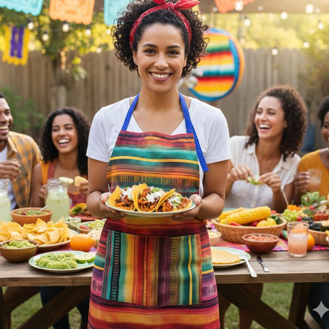 Delantal Acuarela mexicana de Fiesta Serape (Subido por el creador)