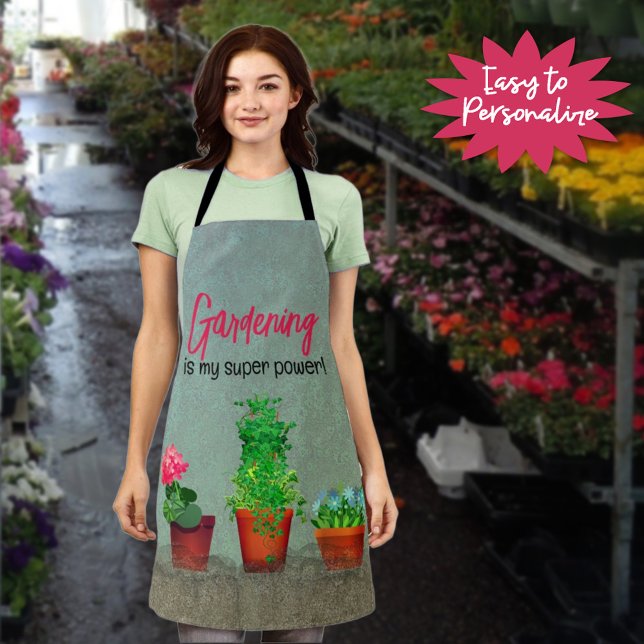 Delantal Acuarela Rústica de Cactus de Flores del Suroeste (Whether baking, barbecuing or gardening an all over apron design will help keep your clothes clean.)