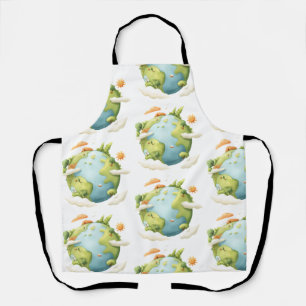 Delantal Acuarela Tierra-Personalizado Tierra con Elemen de