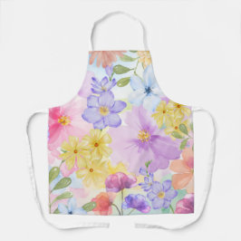 Delantal Acuarelas florales bonitas