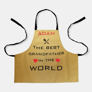 Delantal Adam el mejor abuelo del mundo oro